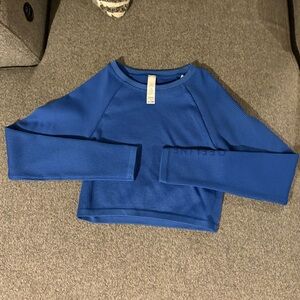 Blue Waffle Knit top